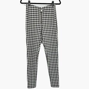 ZARA Black & White Gingham Skinny Leggings — Women’s M